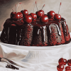 Black Cherry Dessert Diamond Painting