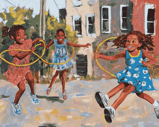 Black Children Playing Diamond Painting