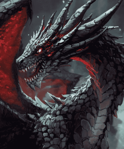 Black Dragon Fantasy Diamond Painting