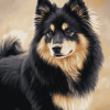 Black Finnish Lapphund Puppy Diamond Painting