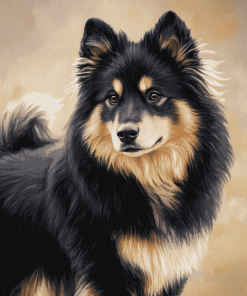 Black Finnish Lapphund Puppy Diamond Painting