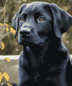 Black Labrador Puppy Diamond Painting