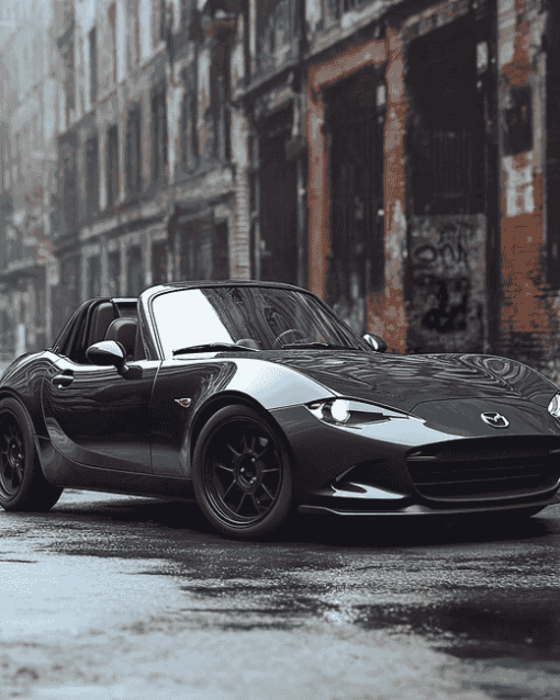 Black Mazda Miata Car Diamond Painting