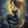 Black Mermaid Fantasy Diamond Painting