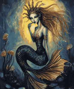 Black Mermaid Fantasy Diamond Painting