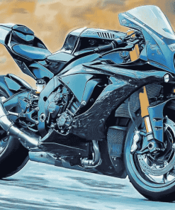 Black Motorbike Engines Diamond Painting