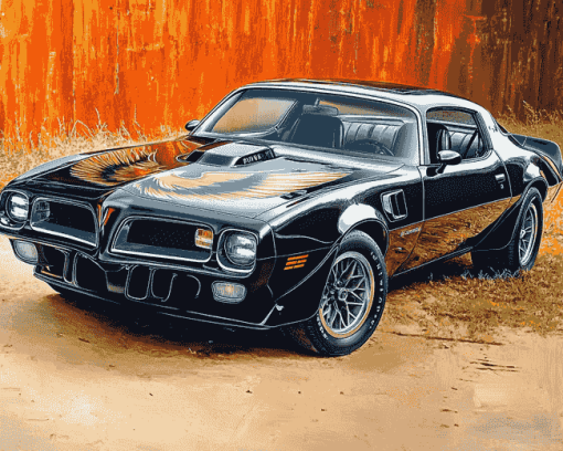 Black Pontiac Firebird Diamond Painting