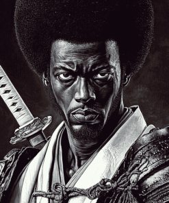 Black Samurai Warrior Diamond Painting