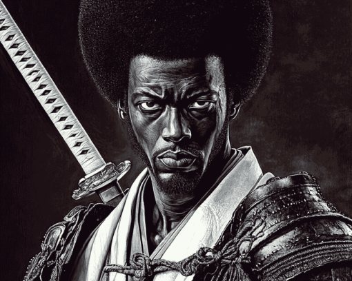 Black Samurai Warrior Diamond Painting