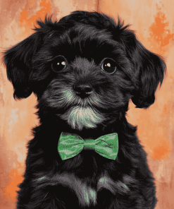 Black Shorkie Puppy Diamond Painting