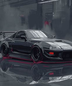 Black Supra Mk4 Engines Diamond Painting