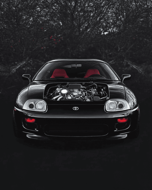 Black Toyota Supra JDM Cars Diamond Painting