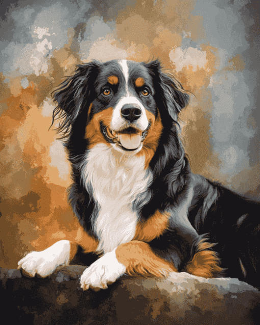 Black Tri Shepherd Dog Diamond Painting