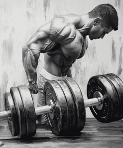 Black and White Fitness Dumbbell Diamond Painting