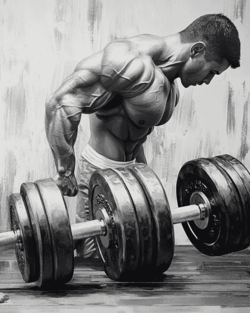 Black and White Fitness Dumbbell Diamond Painting