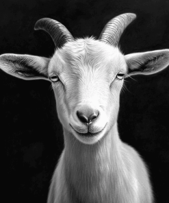 Black and White Goat Diamond Painting