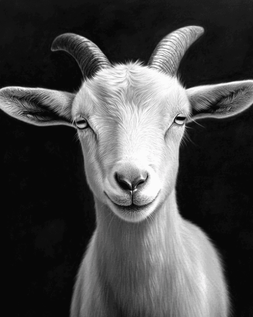 Black and White Goat Diamond Painting