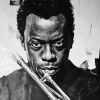 Black and White Miles Davis Diamond Painting