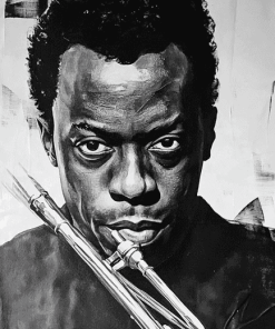 Black and White Miles Davis Diamond Painting