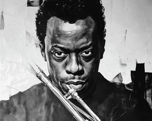 Black and White Miles Davis Diamond Painting