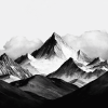 Black and White Mountain Scenery Diamond Painting