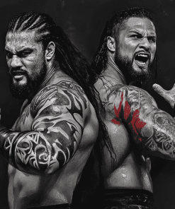 Black and White Usos Wrestling Diamond Painting