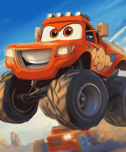 Blaze Monster Machines Animation Diamond Painting