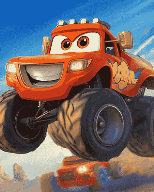 Blaze Monster Machines Animation Diamond Painting