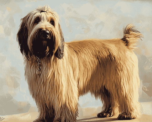 Blond Briard Puppies Diamond Painting