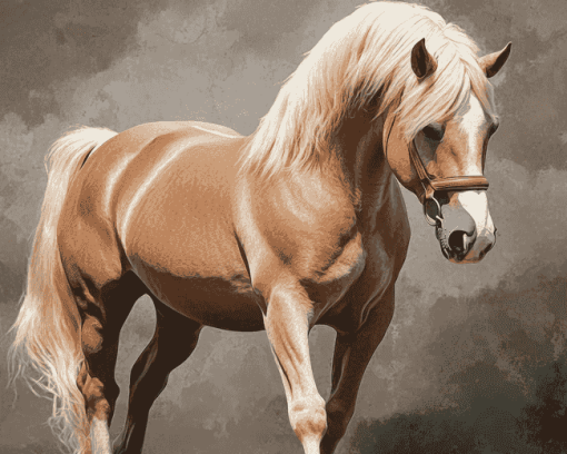 Blonde Pony Draft Horse Diamond Painting