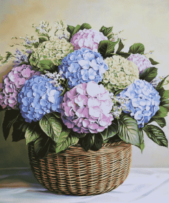 Blooming Hydrangeas and Roses Diamond Painting