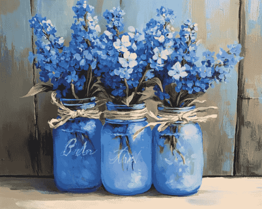 Blossom Blue Flowers Diamond Painting