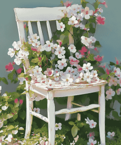 Blossoming Roses Chair Diamond Painting