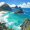 Blue Beach Seascapes Diamond Painting