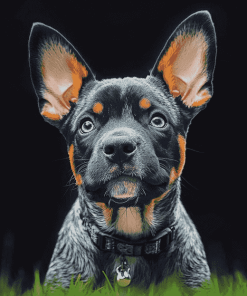 Blue Cattle Dog Puppy Diamond Painting