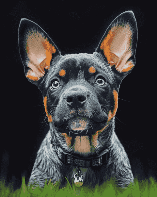 Blue Cattle Dog Puppy Diamond Painting