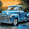 Blue Chevrolet Trucks Diamond Painting