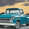 Blue Chevy Apache Enthusiast Diamond Painting