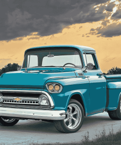 Blue Chevy Apache Enthusiast Diamond Painting