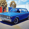 Blue Chrysler Valiant Car Diamond Painting