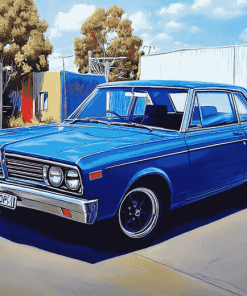 Blue Chrysler Valiant Car Diamond Painting