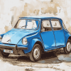 Blue Citroen Ami 8 Diamond Painting