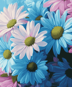 Blue Daisies Flower Diamond Painting