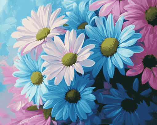 Blue Daisies Flower Diamond Painting