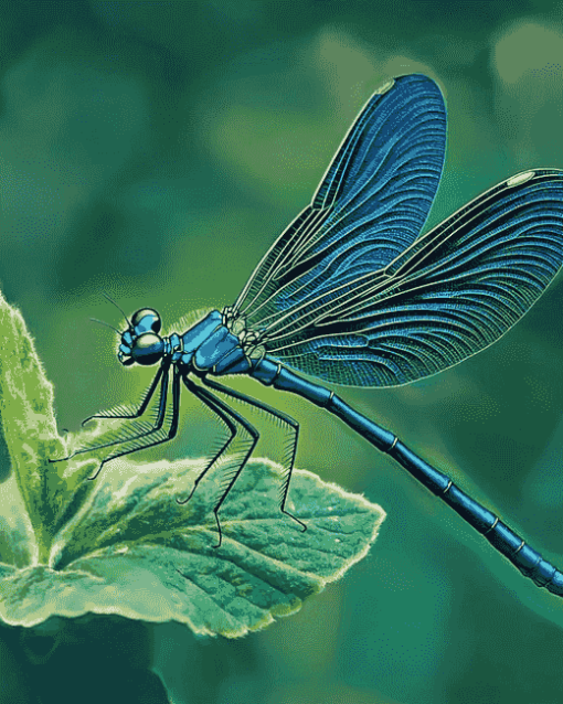 Blue Dragonfly Artwork Diamond Painting