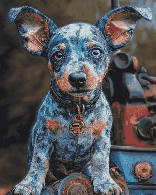 Blue Healer Puppy Diamond Painting