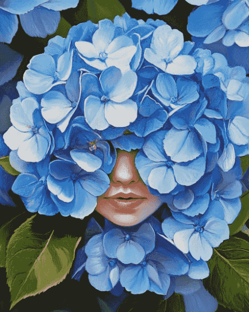 Blue Hydrangea Blossoms Diamond Painting