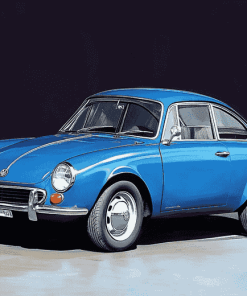 Blue Karmann Ghia Car Diamond Painting