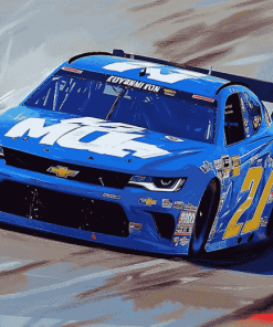 Blue Kyle Larson Racing Car Diamond Painting