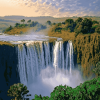 Blue Nile Waterfall Scenery Diamond Painting